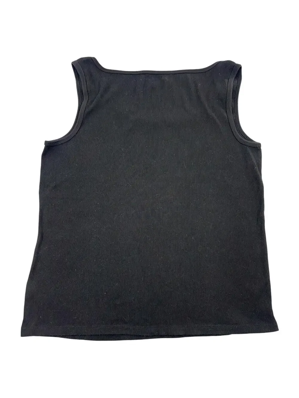 St. John's Bay Y2K Black Ribbed Tank Top with Beaded Neckline
